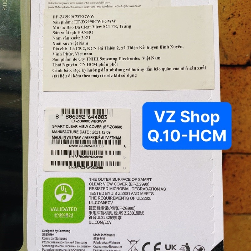 Chính hãng-Bao da Smart Clear View Cover cho điện thoại Samsung Galaxy S21 FE 5G