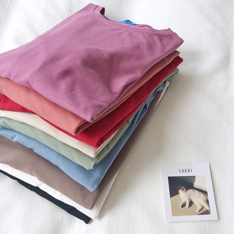 Áo thun kích cỡ lớn tay dài trơn màu 30051