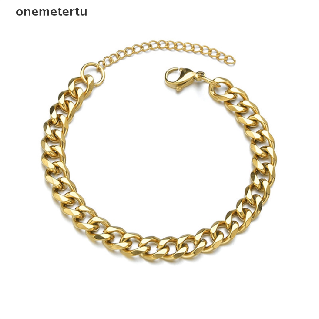 Vòng Tay Dây Xích Bằng Thép Không Gỉ 3 / 5 / 7mm Thời Trang Mới 2021 Dành Cho Nam Và Nữ