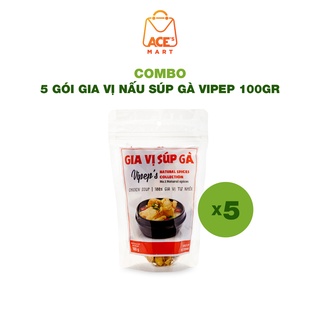 Combo 5 gói gia vị nấu súp gà - gà tiềm thơm ngon tiện lợi 100g