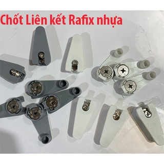 Chốt liên kết ngang Rafix 2 chân nhựa trắng và xám cho nội thất lắp ráp nhanh