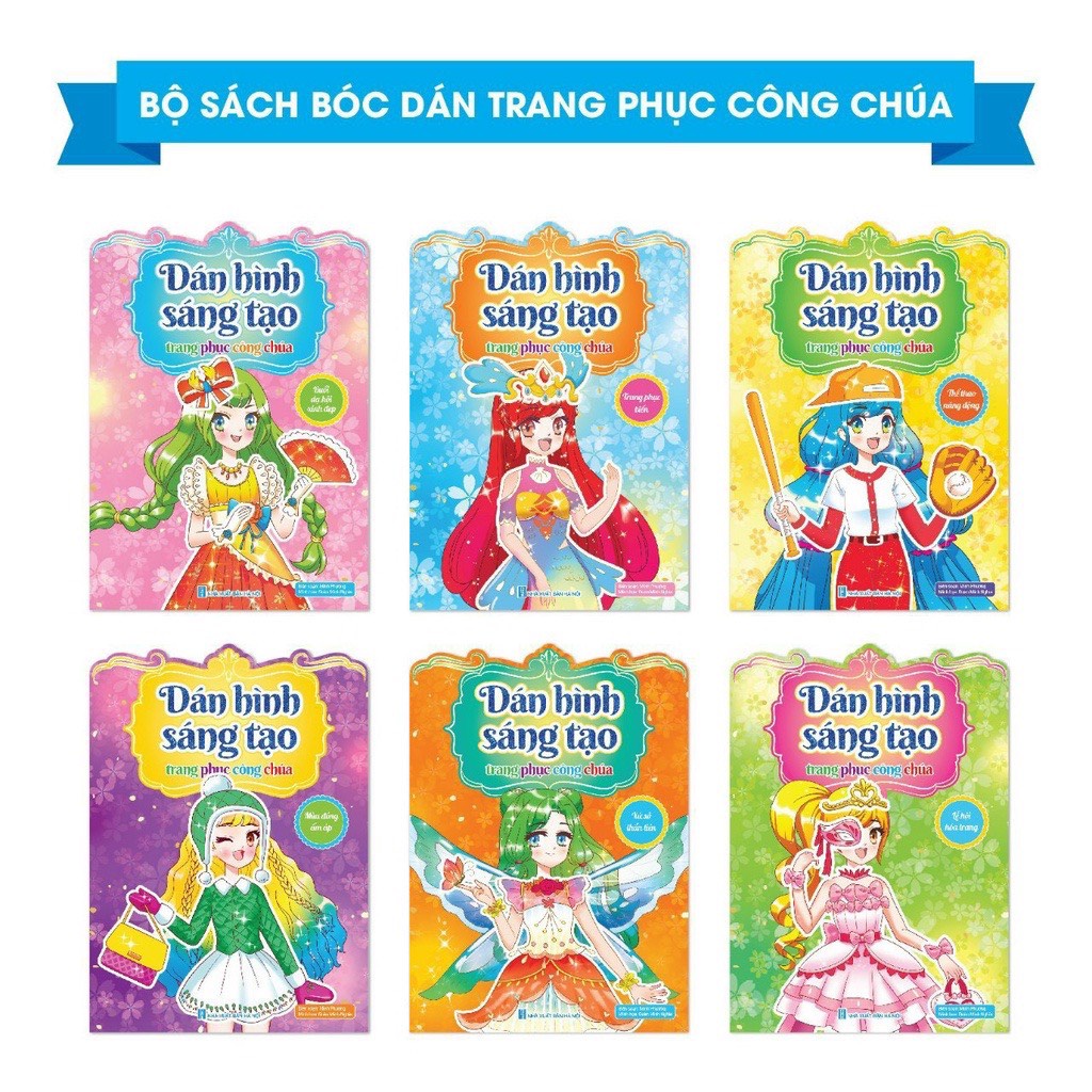 Sách Dán Hình Sáng Tạo Trang Phục Công Chúa Cho Bé Gái - Bộ 6 quyển