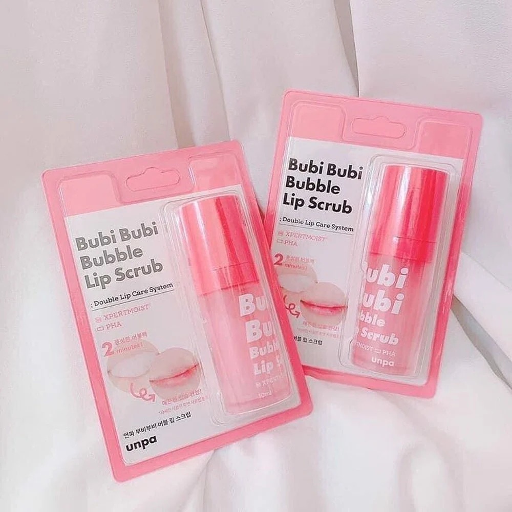 Tẩy da chết môi Bubi Bubi Lip Unpa Cosmetics Hàn Quốc 12ml Tẩy tế bào chết môi sủi bọt