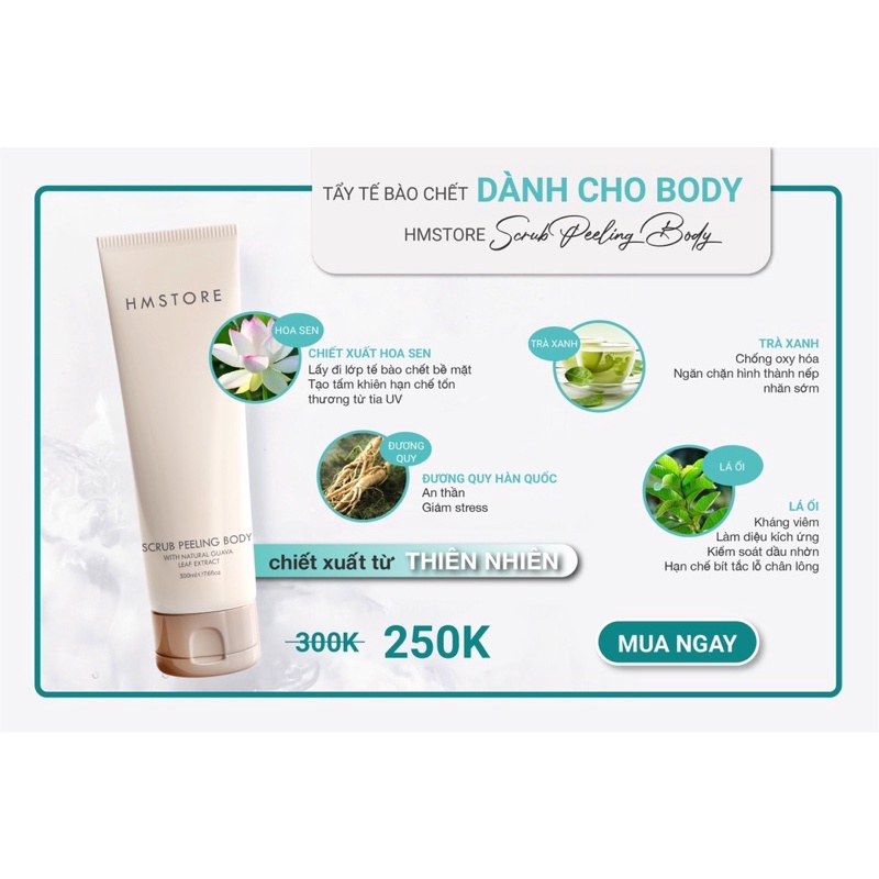 COMBO TẨY TBC CHO FACE VÀ BODY HMSTORE