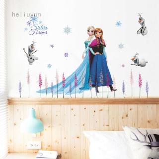 Miếng Dán Tường Hình Elsa Anna Olaf Trong Phim Frozen