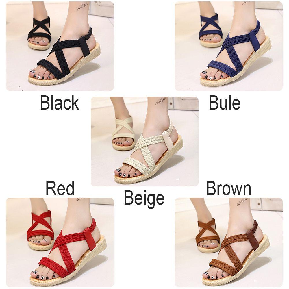 Xăng đan Đế Bằng Phong Cách Vintage Thời Trang Đi Biển Cho Nữ