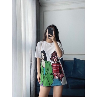 [MÚP BIGSIZE 60-100KG] Áo phông 2 cô gái in full