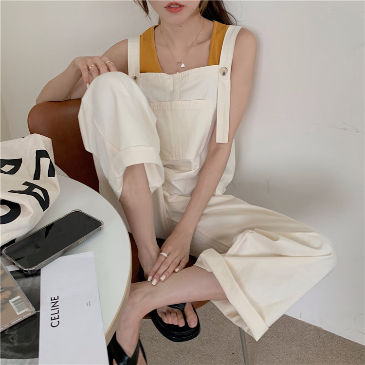 Quần Yếm Ống Rộng Màu Trơn 42727 | BigBuy360 - bigbuy360.vn