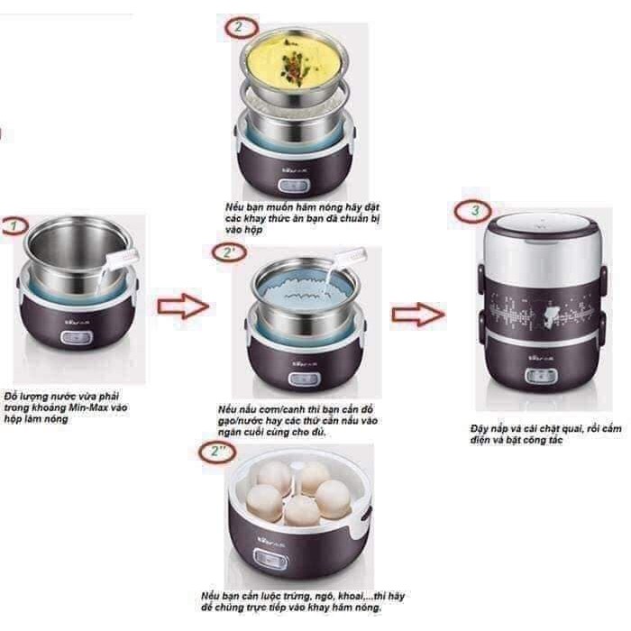 CẶP LỒNG Ủ CƠM CẮM ĐIỆN 3 TẦNG INOX CAO CẤP QUÁ TIỆN ÍCH | BigBuy360 - bigbuy360.vn