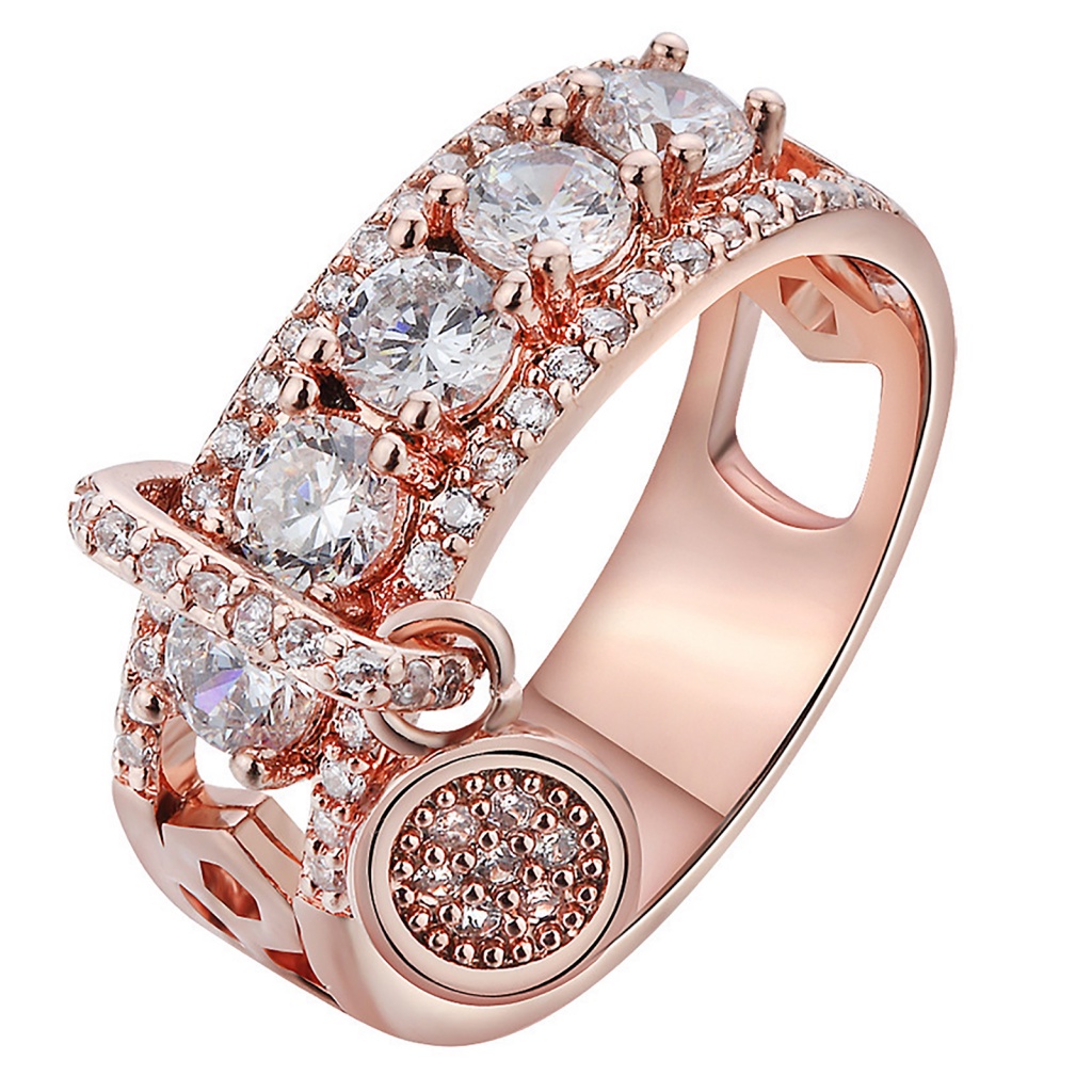 Nhẫn Hợp Kim Đính Đá Zircon Sang Trọng Cho Nữ