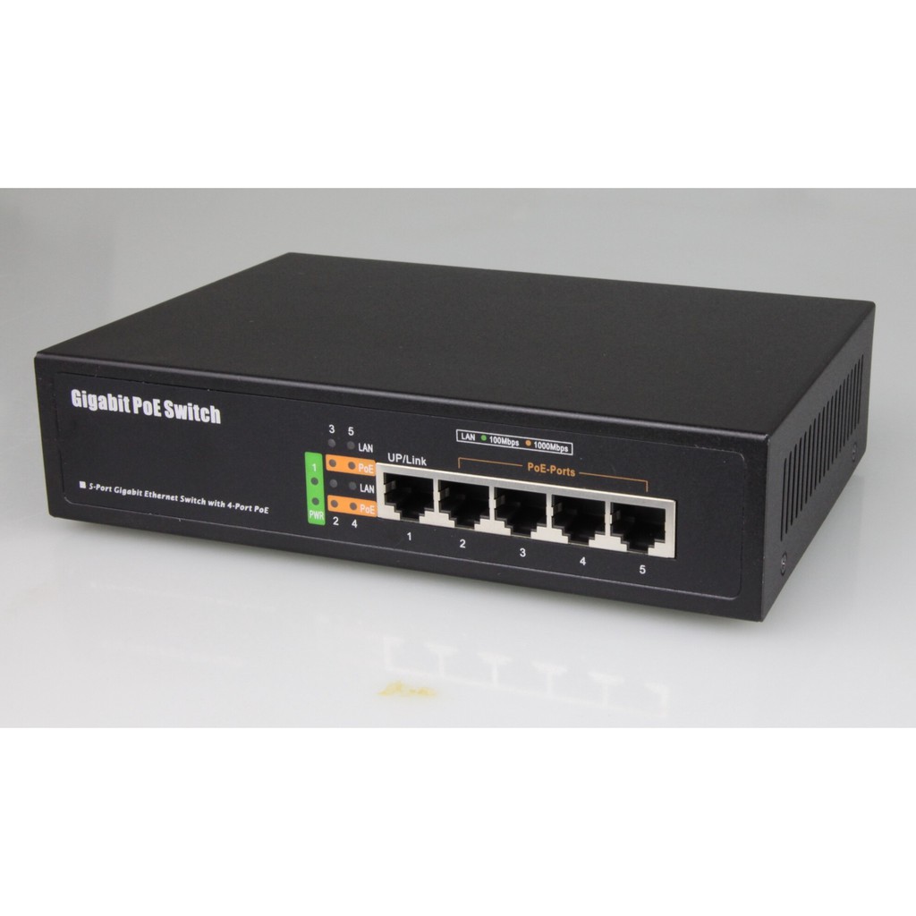 Switch 5 Port với 4 port POE 10/100/1000Mbps KMETech PSE6504G công suất 65w