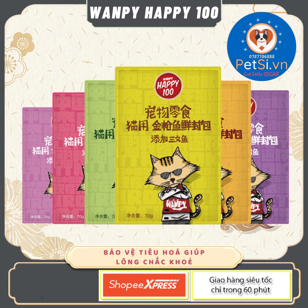 Pate cho mèo Wanpy Happy 100 gói 70g