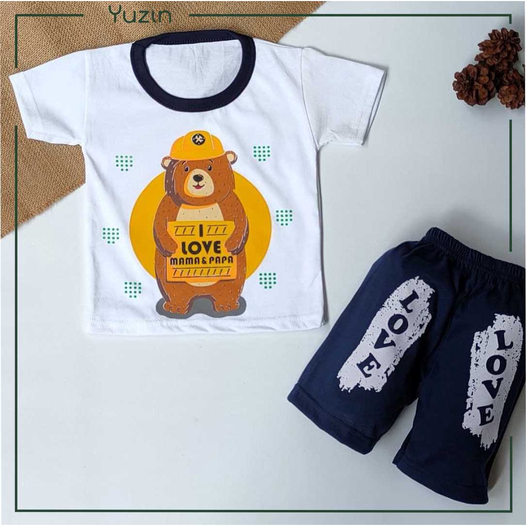 Set Áo Thun Và Quần Short Vải Cotton Thời Trang Cho Bé Trai 3-6 Tháng Tuổi