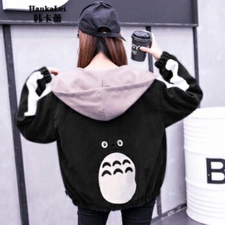 Áo khoác gió phối mũ in totoro