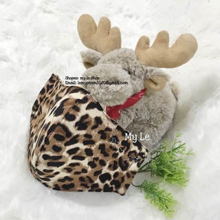 KHẨU TRANG VẢI LỤA CAO CẤP 3 LỚP SIZE NGƯỜI LỚN (MẪU DA BEO)
