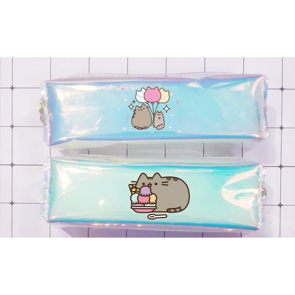 Hộp bút pusheen HBHI9 hộp bút hologram hộp bút trong hoạt hình dễ thương