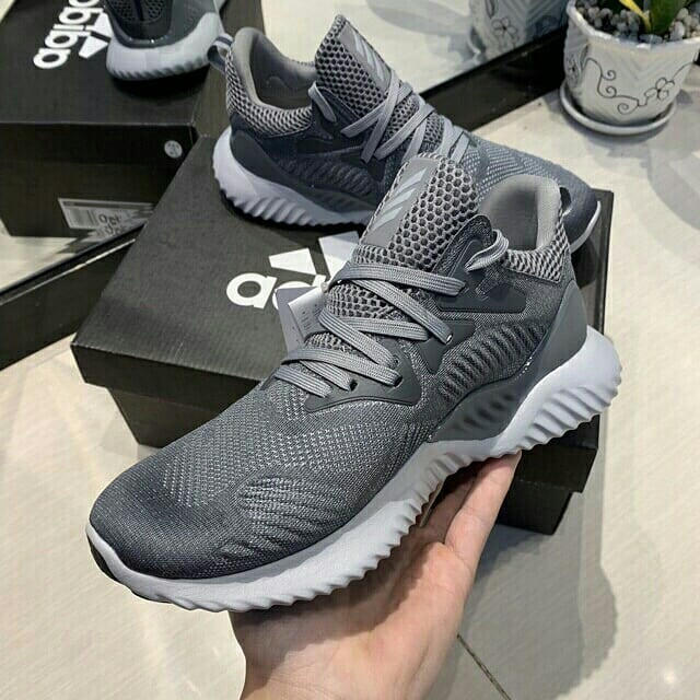 Giày Thể Thao Sneaker Nam Nữa Alphabounce Beyond 2018 Grey White Xám đế Trắng Cực Êm Thoáng Khí  Clever Man Store