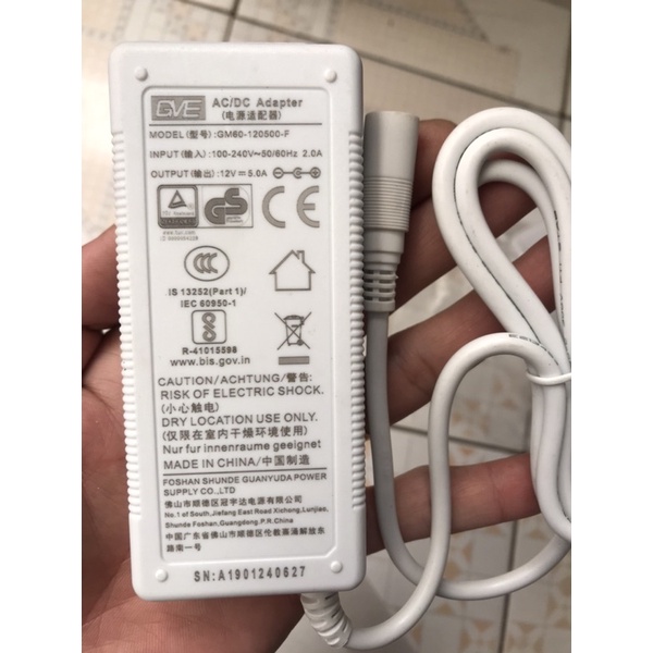 Nguồn hãng GVE 12V 2A/3A/5A cho camera, hàng mới loại tốt