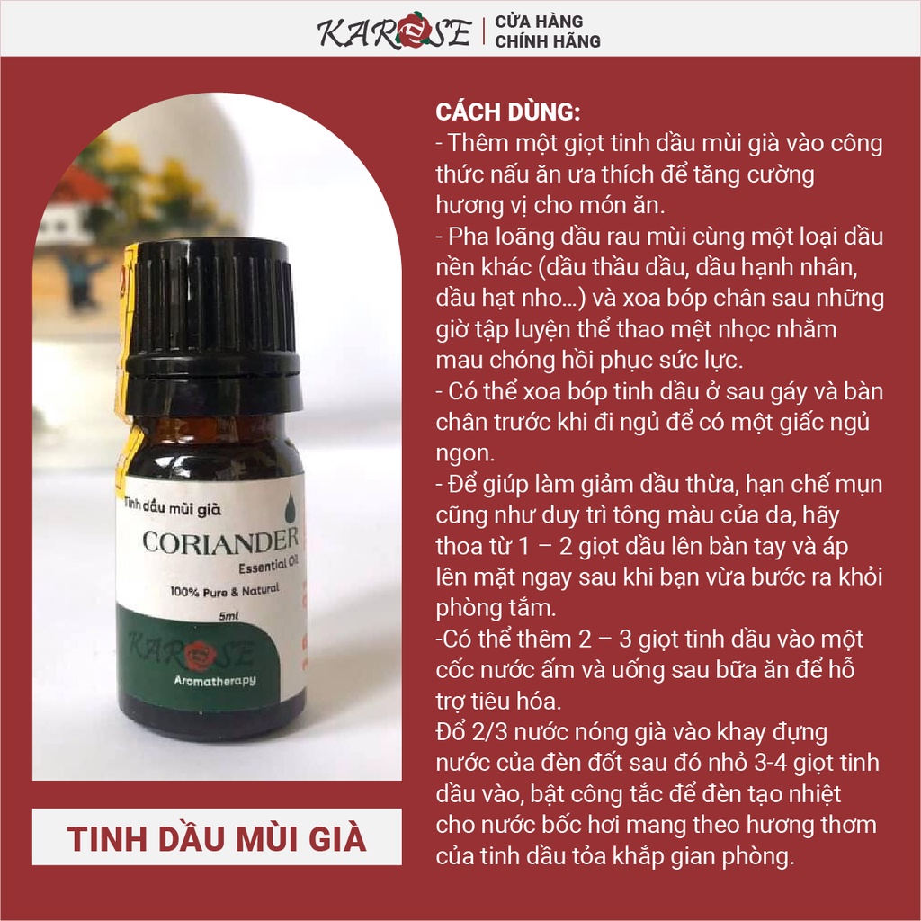 (DATE MỚI NHẤT, 5ml) Tinh dầu mùi già nguyên chất hương thơm mát, dễ chịu giúp thư giãn, giải tỏa stress, mệt mỏi