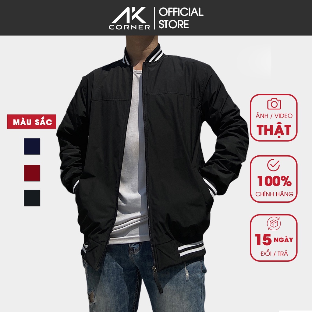 Áo khoác cao cấp Bomber Korea, vải Xi Nhật cao cấp không nhăn, có lớp hút ẩm, thoáng mát, thiết kế hợp thời trang
