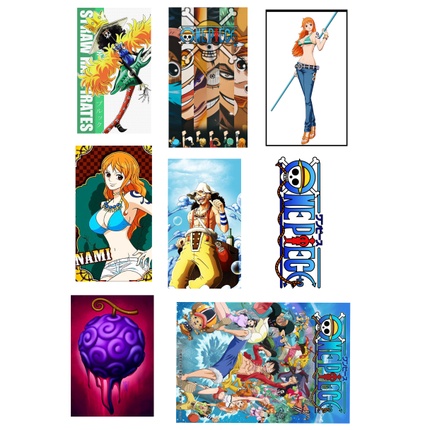 Bộ 40 Sticker hình dán ONE PIECE, sticker pvc, decal dán laptop