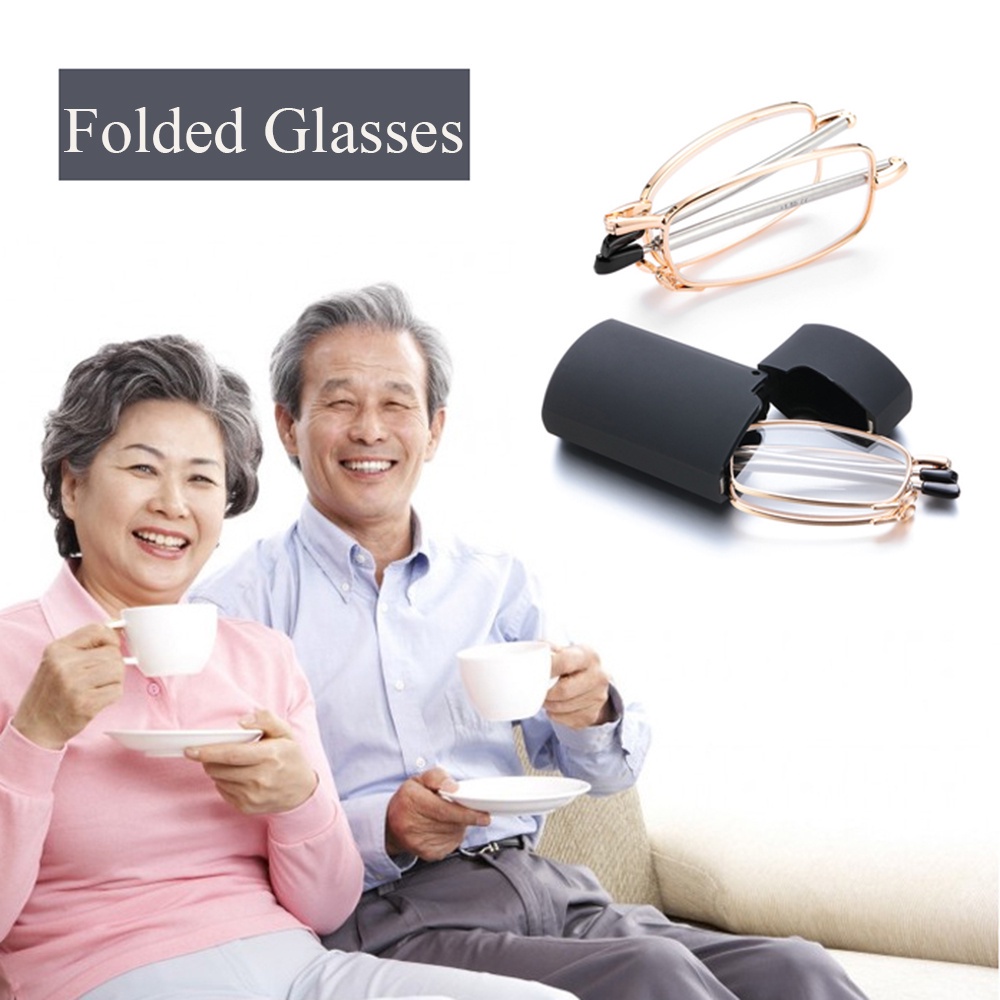 Kính đọc sách gọng kim loại gấp gọn + 1.0 + 1.5 + 2.0 + 2.5 + 3.0 + 3.5 + 4.0 nhiều màu lựa chọn thời trang