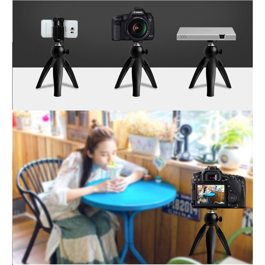 ✔️✔️ Giá đỡ điện thoại 3 chân Tripod K3 XOAY 360 (ĐỎ ĐEN) + Giá kẹp điện thoại 002