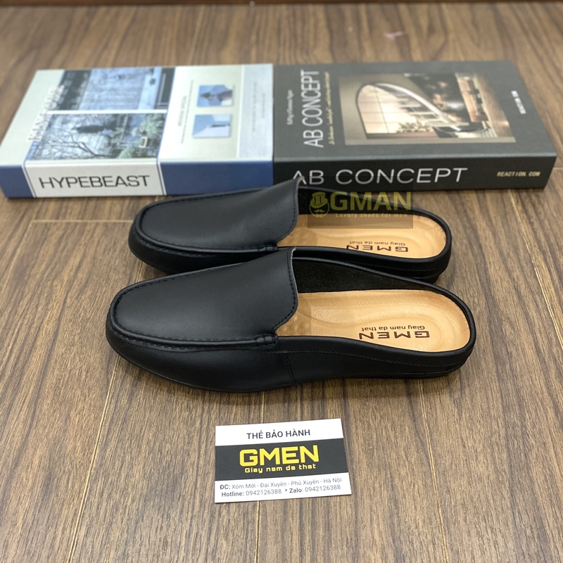 Giày sục nam da thật nguyên tấm 100% đế cao su bảo hành 1 năm TK0101