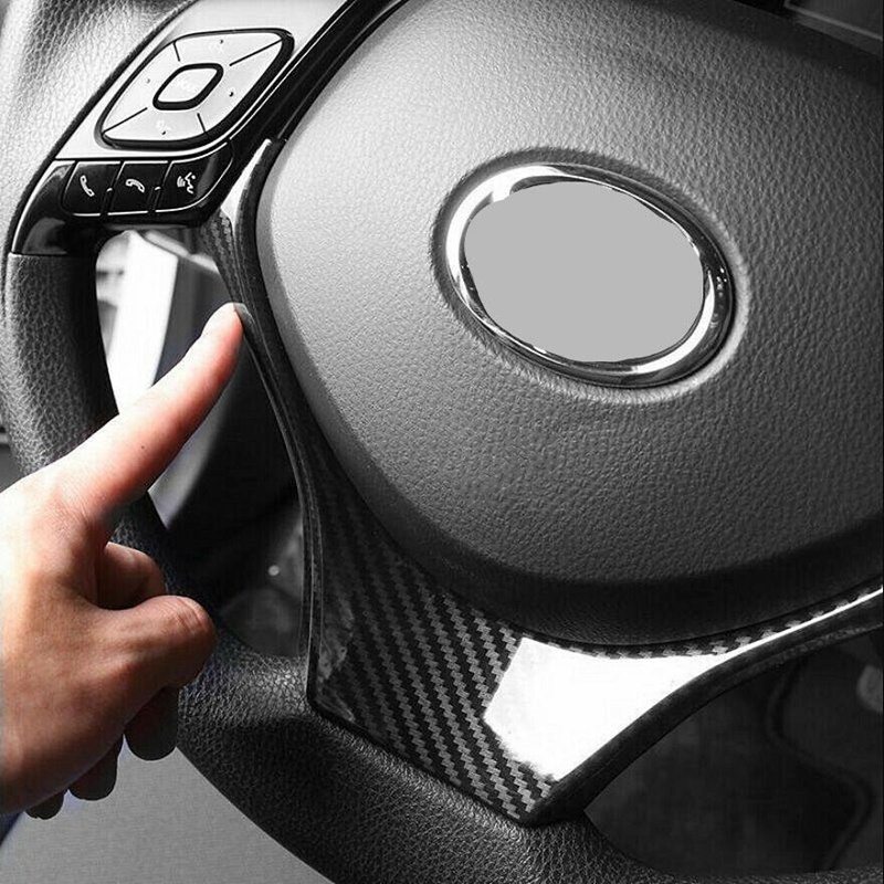 Khung ABS Họa Tiết Sợi Carbon Trang Trí Vô Lăng Xe Hơi Toyota CHR C-HR 2016-2018