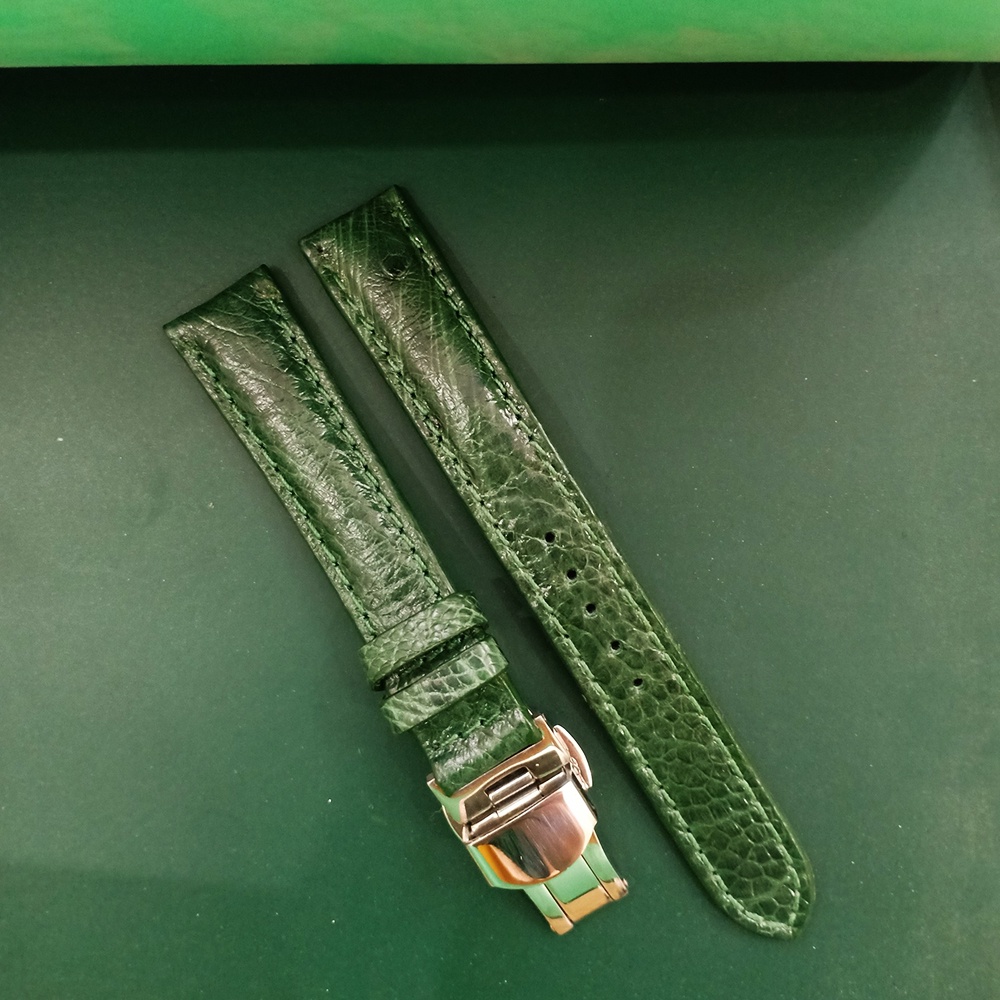 Dây đồng hồ da đà điểu KHÓA BƯỚM BẢO HÀNH 6 THÁNG đủ size 14/16/18/20/22mm