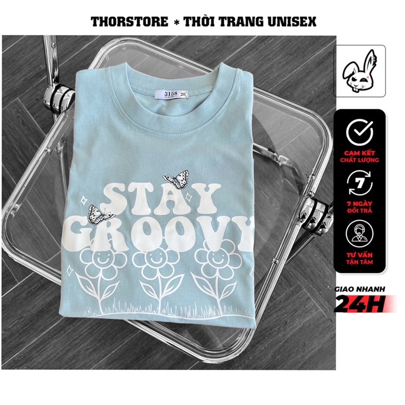 Áo thun tay lỡ nam nữ,in hình Rovy form rộng