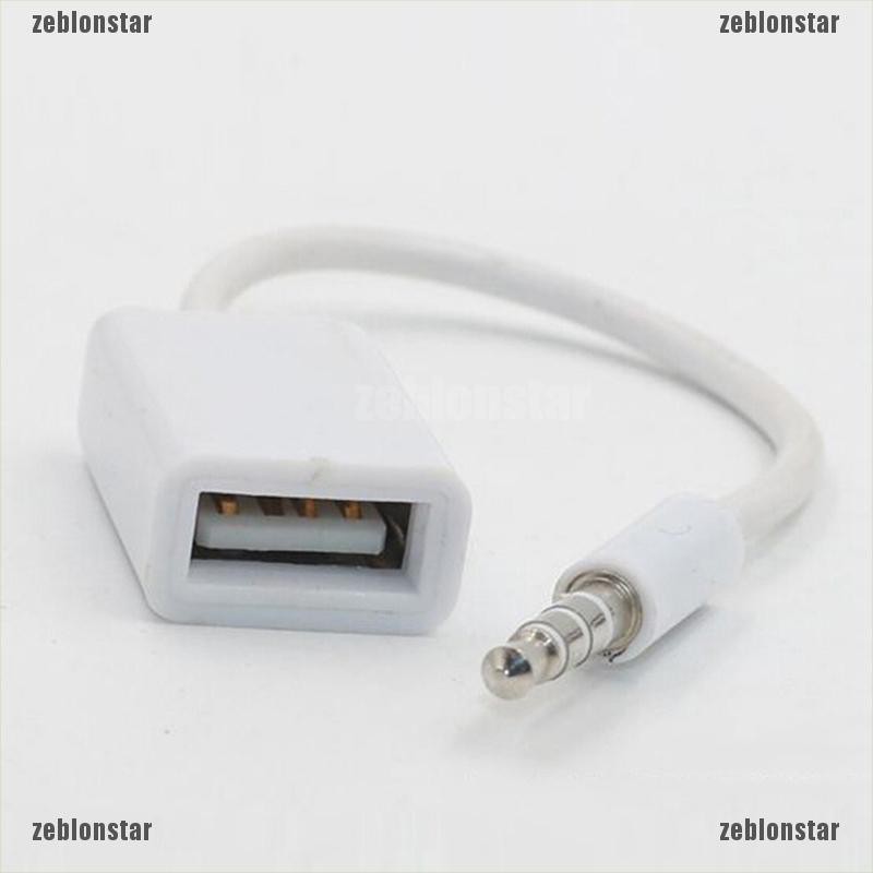 ❤star Jack cắm chuyển đổi từ 3.5mm Male AUX Audio sang USB 2.0 Female ▲▲