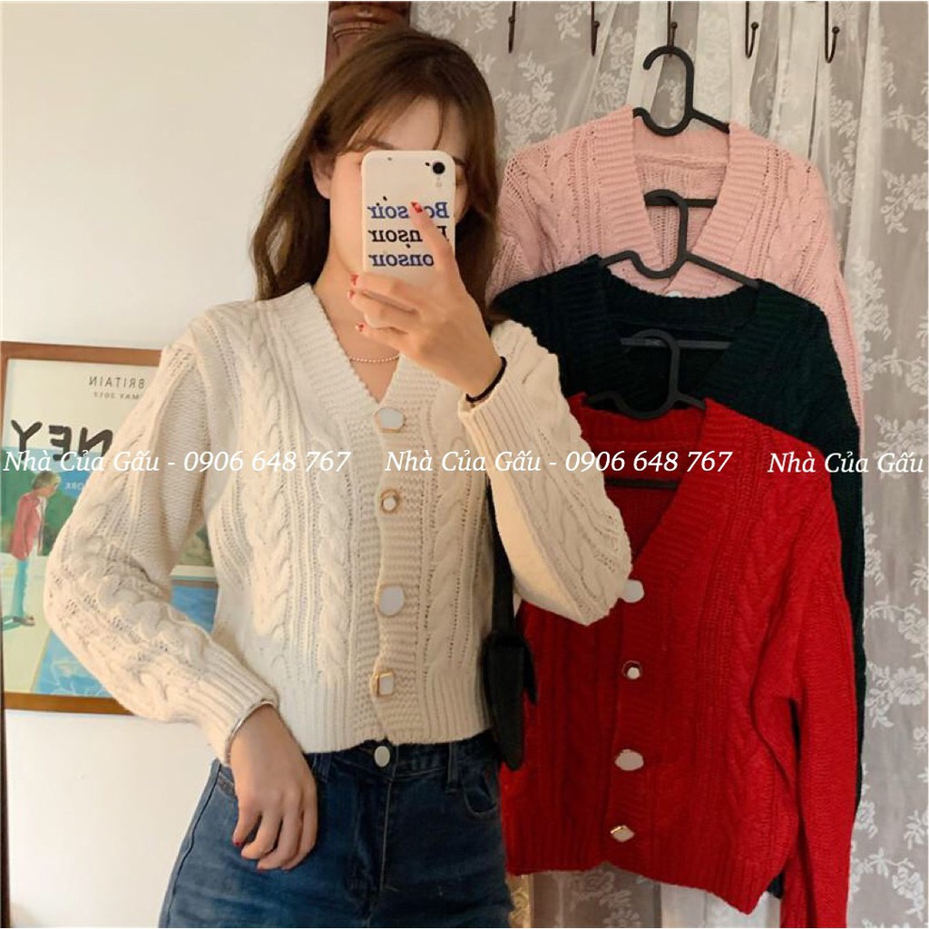 Áo khoác cardigan len đẹp 4 cúc phong cách