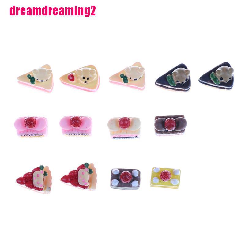 Bộ 5 Mô Hình Bánh Kem 3d Trang Trí Nhà Búp Bê
