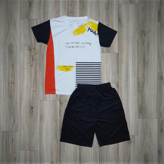 Bộ ĐỒ thể thao phối trắng đen đỏ( free ship 3 bộ trở lên )