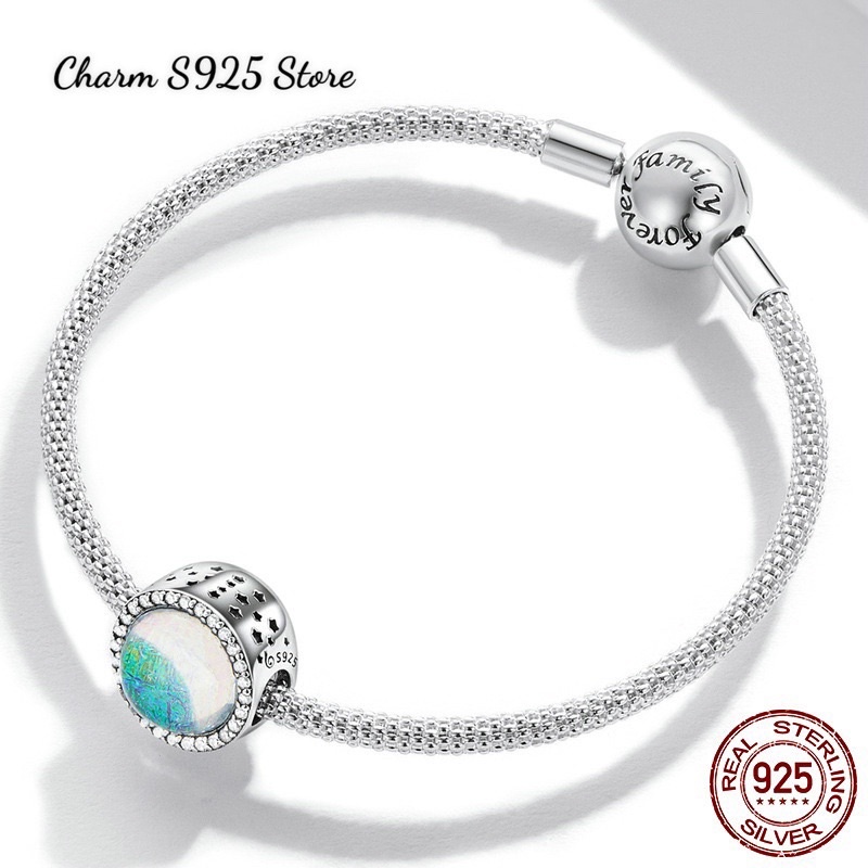 CHARM ĐÁ NHŨ ÁNH XANH BẠC S925 CAO CẤP HÀNG CHÍNH HÃNG