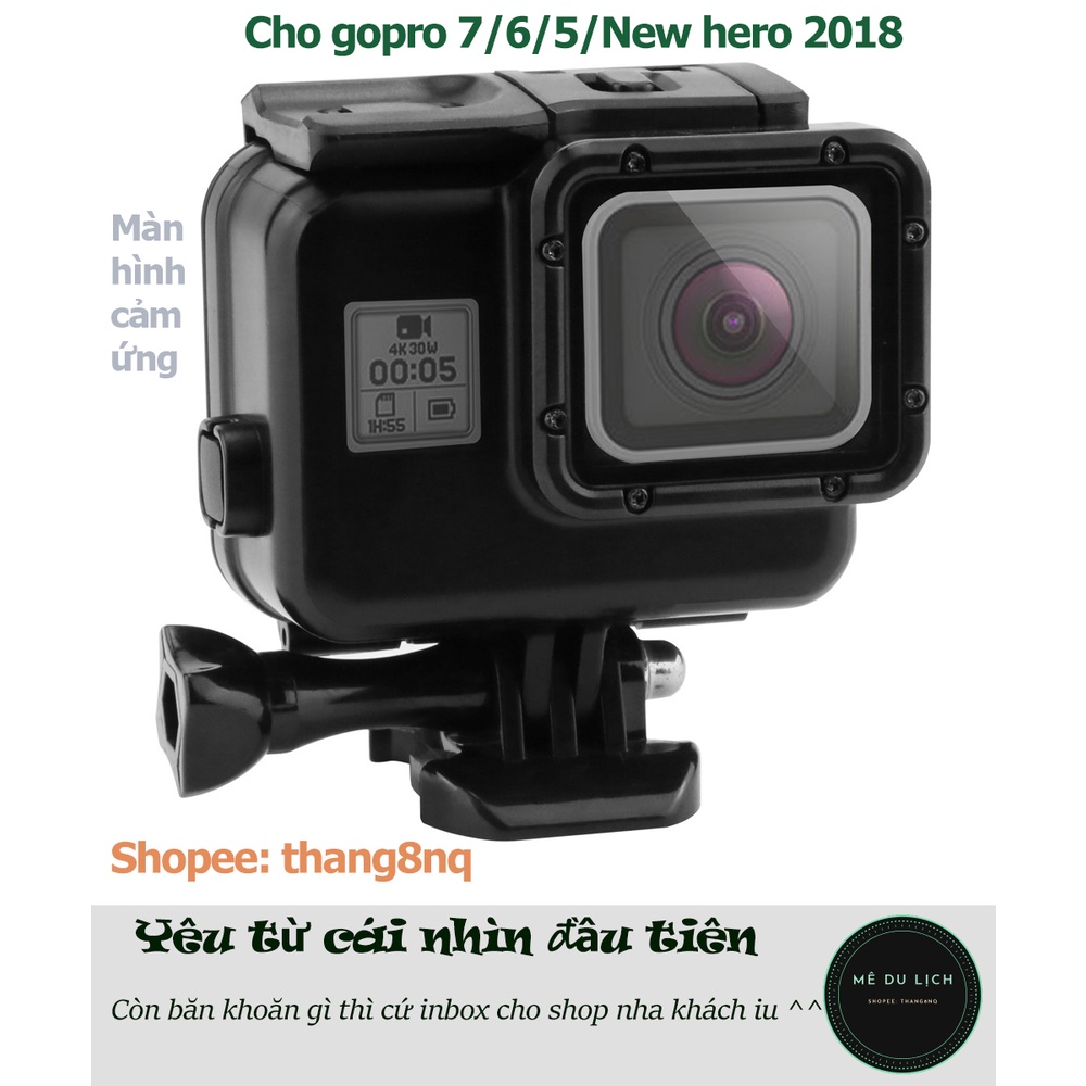 Hộp case chống nước 45m cho gopro 7/6/5/New Hero 2018 | MÀN HÌNH CẢM ỨNG | BigBuy360 - bigbuy360.vn