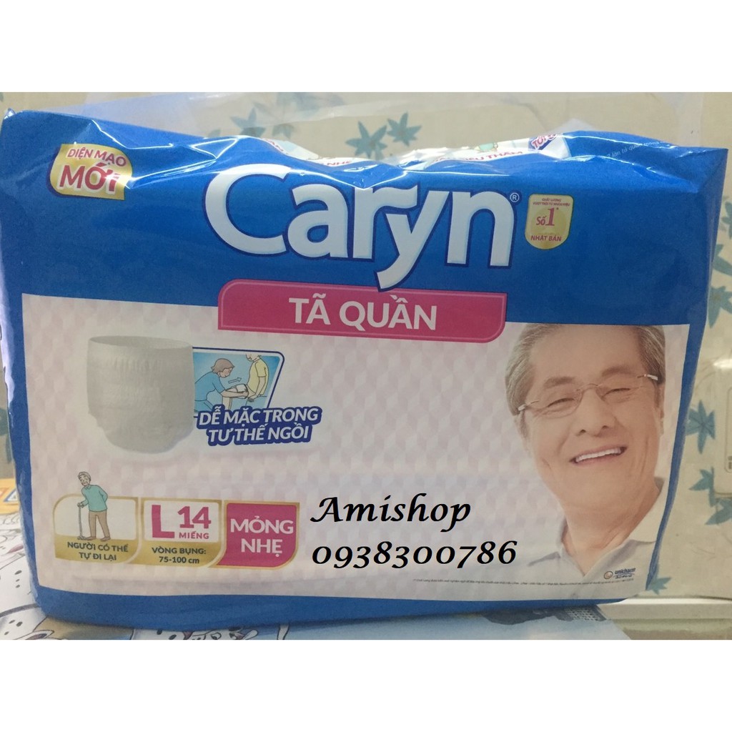 Tã quần Caryn M16/L14/XL12 MẪU MỚI 2021