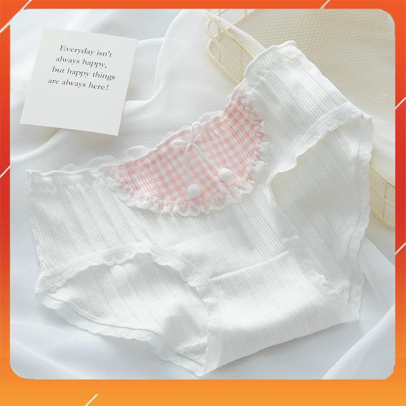 Quần lót học sinh cotton cao cấp kháng khuẩn mềm mại thấm hút mồ hôi tone trắng hồng đáng yêu YH18