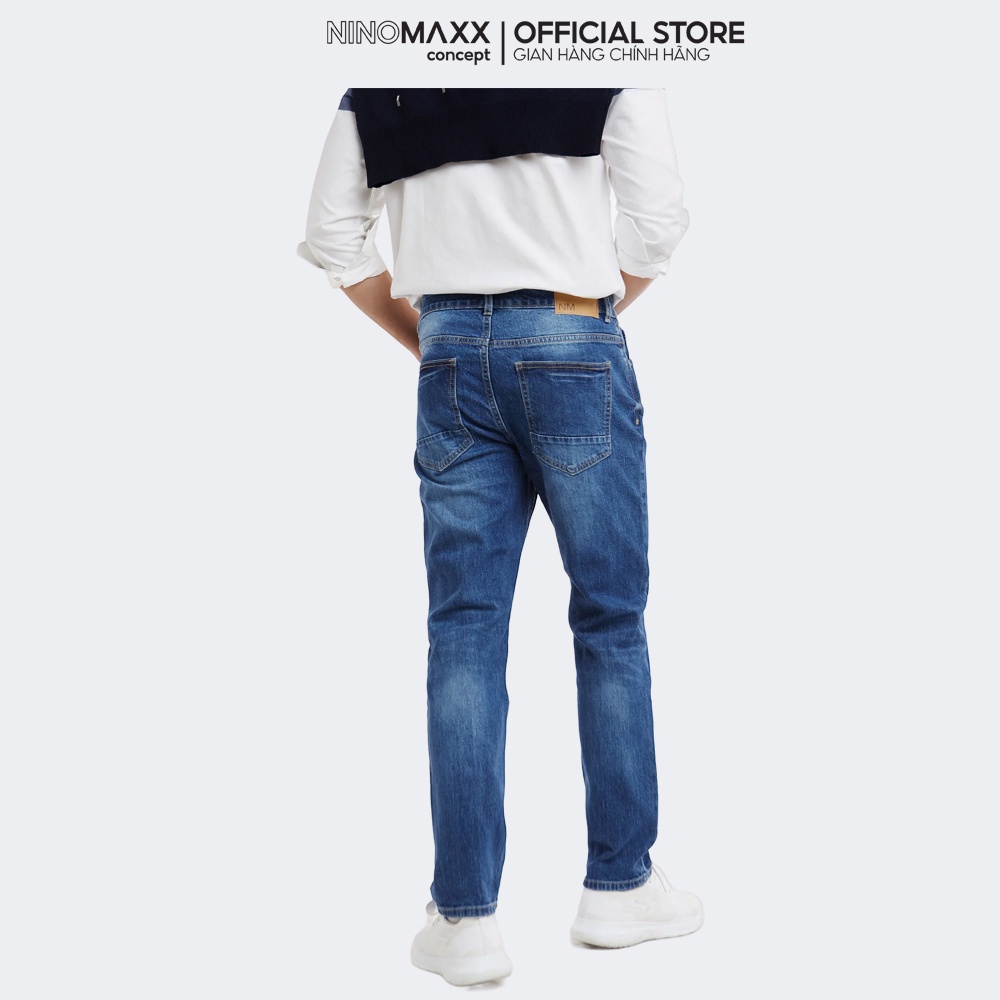 Ninomaxx Quần Jean Nam rách gối màu xanh nhạt 1908054
