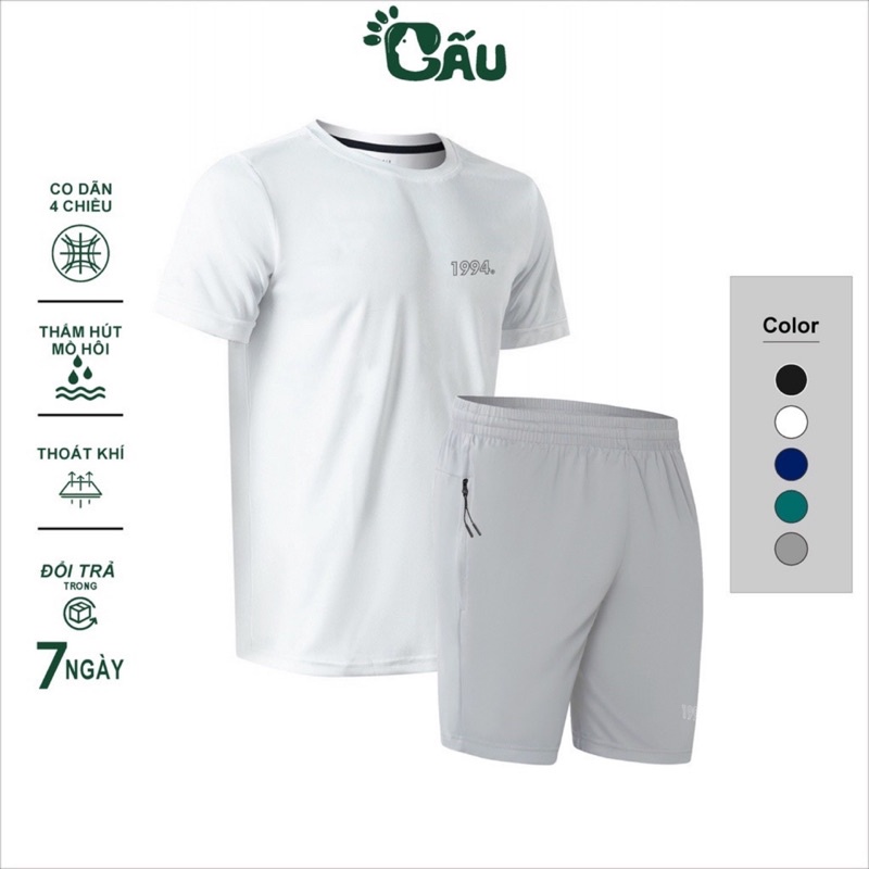 Set bộ thun nam Gấu 194 vải thun lạnh co dãn 4 chiều, thể thao, from slimfit nhiều màu - 1994