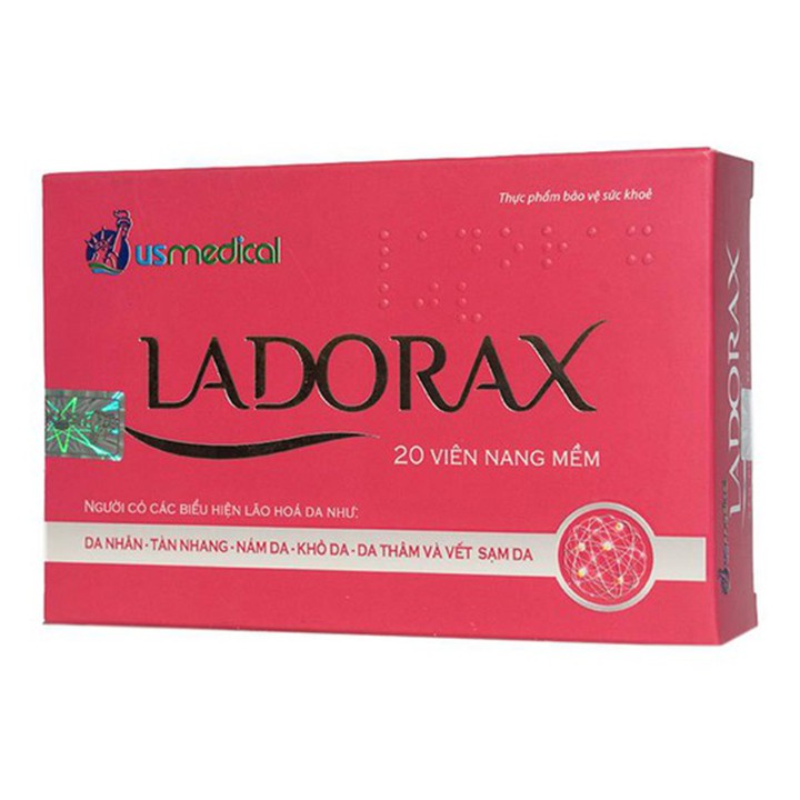 Viên Uống Trắng Da LADORAX Hộp 20 viên - Hạn Chế Quá Trình Lão Hóa Da - Coastlinecare Pharmacy