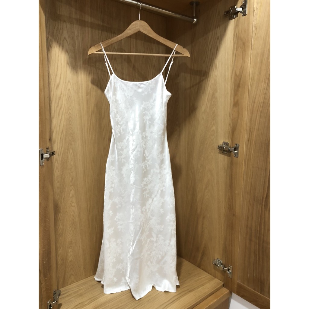 Váy lụa trắng - Midi satin Dress "white"