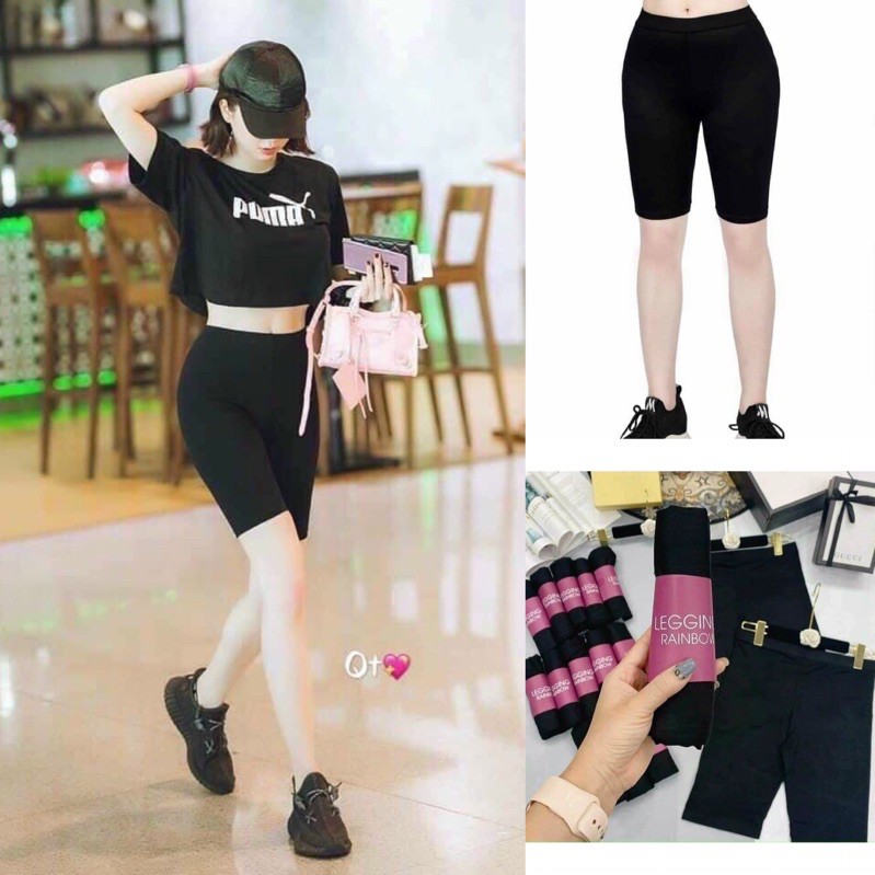 quần legging ngố chất cotton co dãn 4 chiều