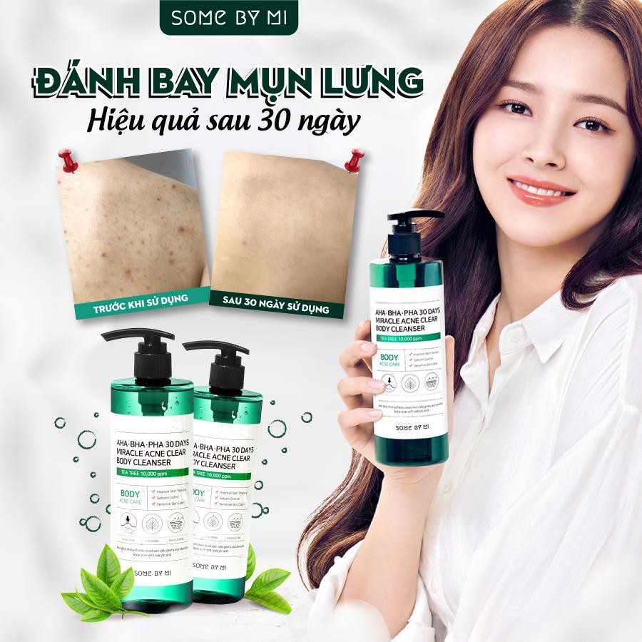 [Mã FMCGWSTK5 giảm 8% đơn 250k] Sữa Tắm Some By Mi AHA BHA PHA 30 Days Miracle Acne Body Cleanser Giảm Mụn Lưng 400g