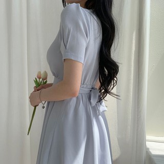 ĐẦM VOAN VINTAGE EO CHUN THẮT NƠ LƯNG ( CÓ SẴN )