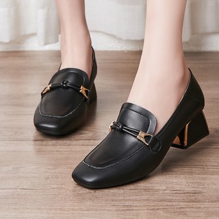 Giày Da Mềm Cao Gót 4.5cm Phong Cách Retro Thời Trang Cho Nữ