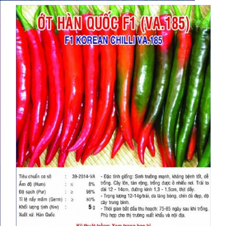 Hạt giống ớt Hàn Quốc gói 30 hạt xuất xứ Hàn Quốc