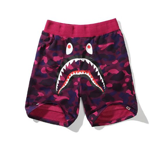 Quần short BAPE vải cotton in họa tiết trang trí thời trang cho nam nữ