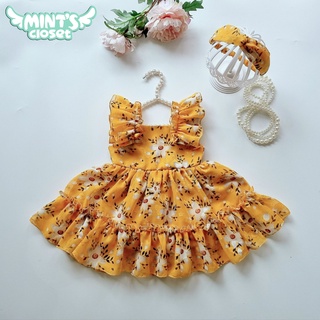 Set váy hoa đi biển xòe tầng kèm tuban bé gái mặc hè sơ sinh 1 2 3 4 tuổi MINTSCLOSET Mint's Closet - GS1071